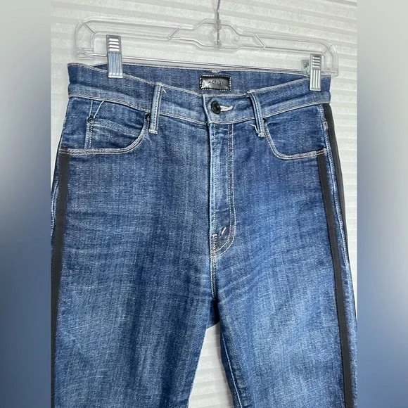 MOTHER Women Denim Jeans Stunner Zip Ankle Step Fray Sweeping Racer Size 27 W28